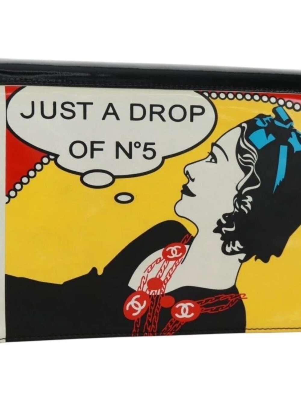 CHANEL Mademoiselle Comic JUST A DROP OF NO.5 Bag Patent Leather CC Auth 171816V